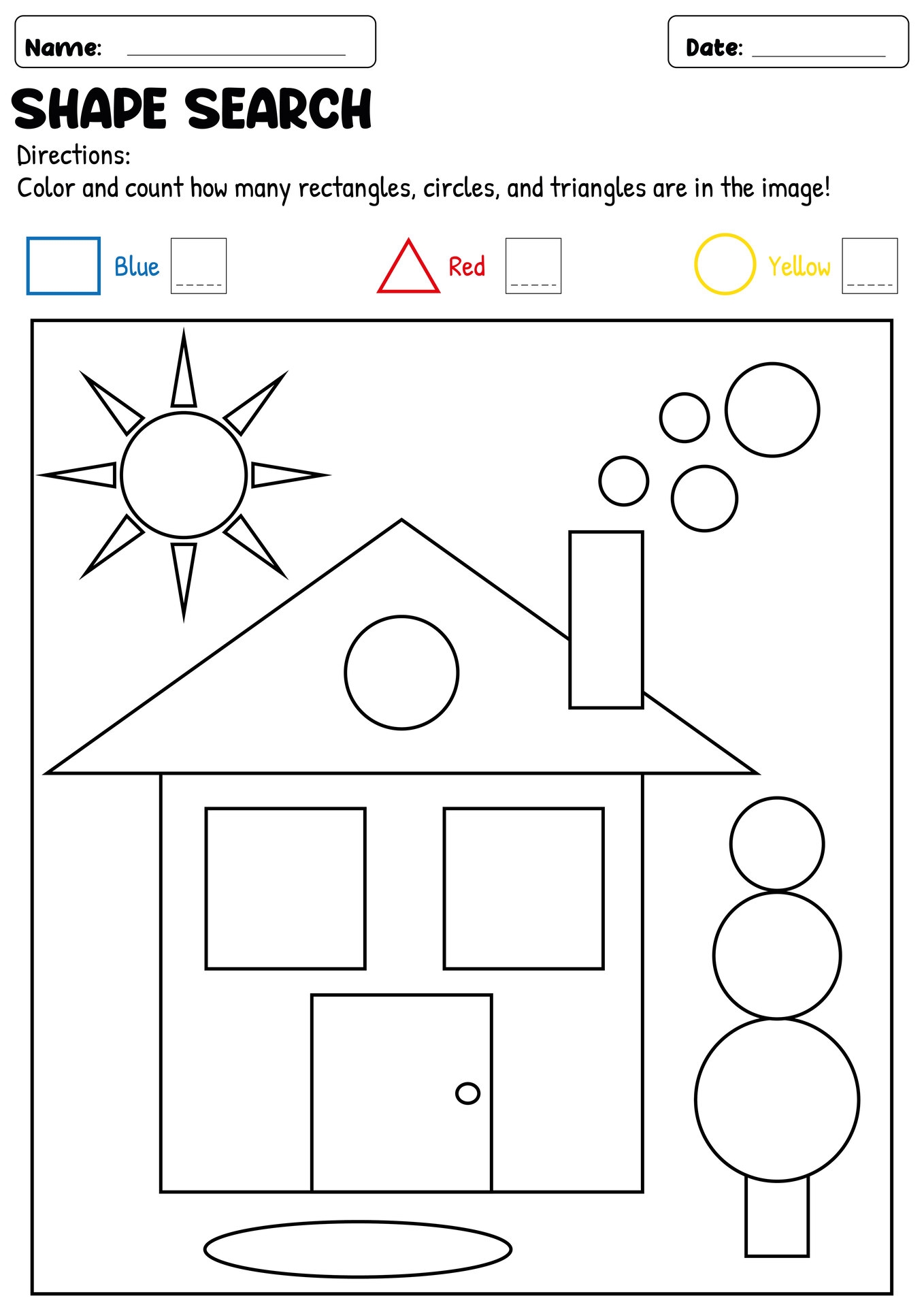 Shape Worksheets Houses 10 Free PDF Printables Printablee