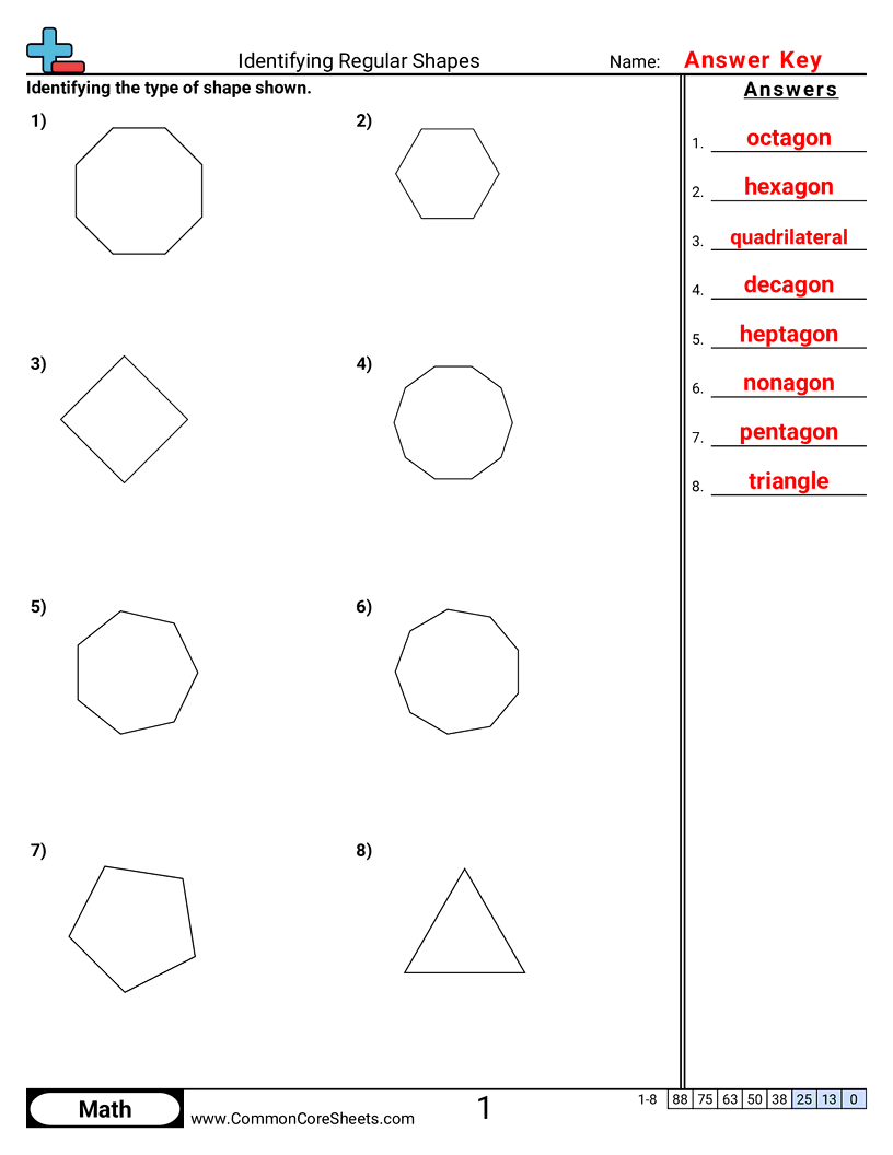 Shapes Worksheets