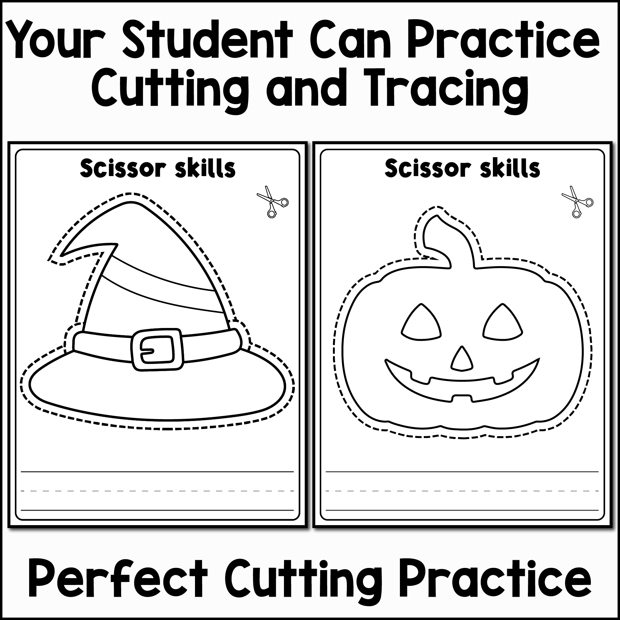 Simple Halloween Scissor Skills Cutting Practice And Writing Activity Kindergarten Made By Teachers Simple Halloween Scissor Skills Cutting Practice And Writing Activity Kindergarten Made By Teachers