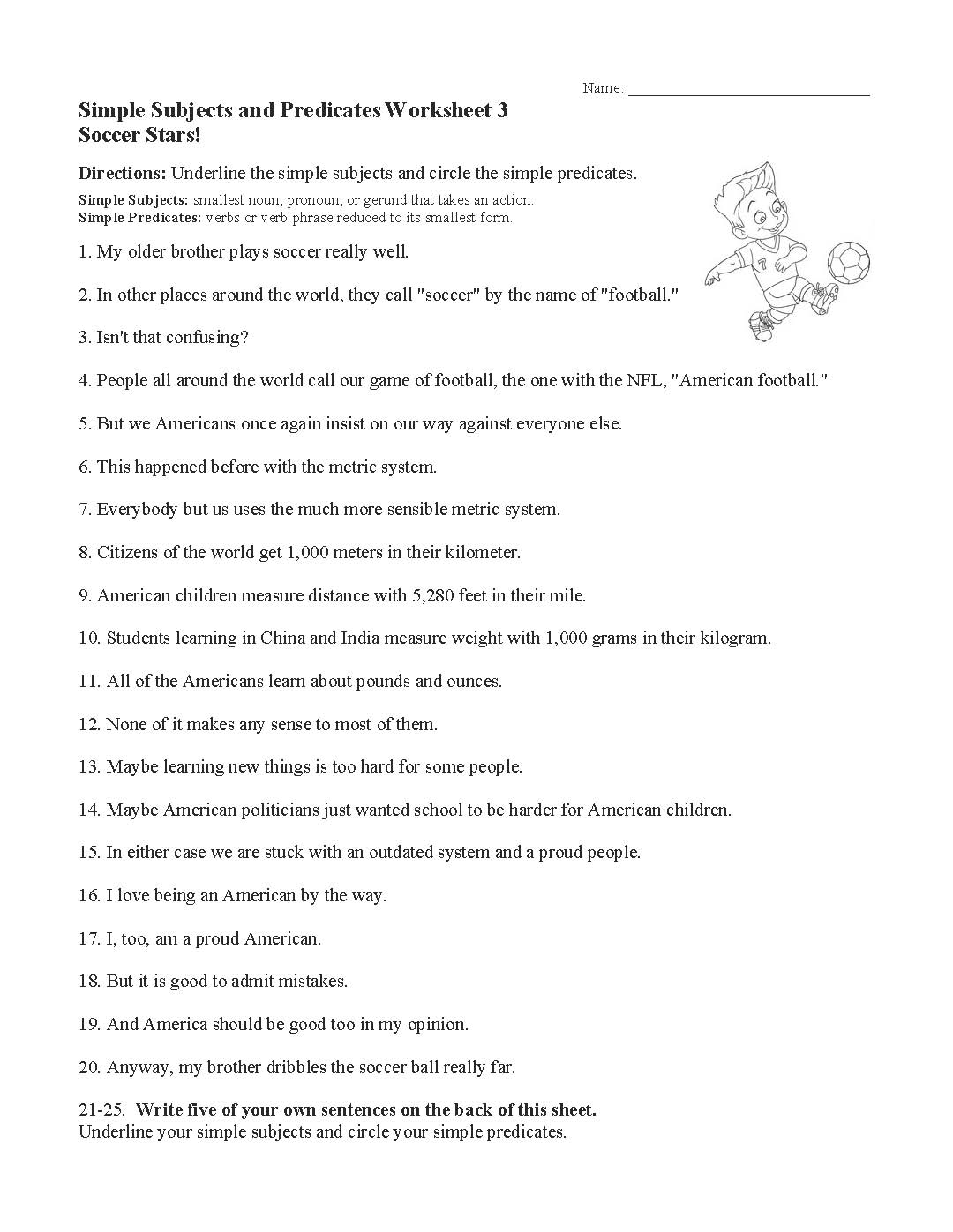 Englishlinx Subject And Predicate Worksheets