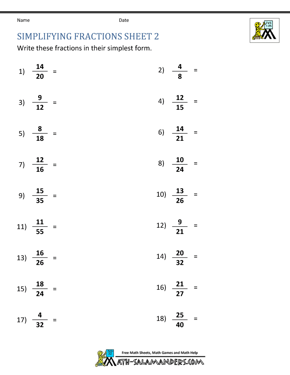 Adding And Subtracting Fractions Worksheets
