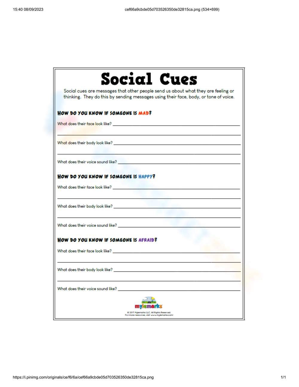 Social Skills For Kids Worksheets Printable