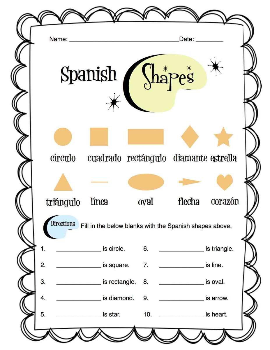 Spanish Basic Shapes Worksheet Packet Made By Teachers