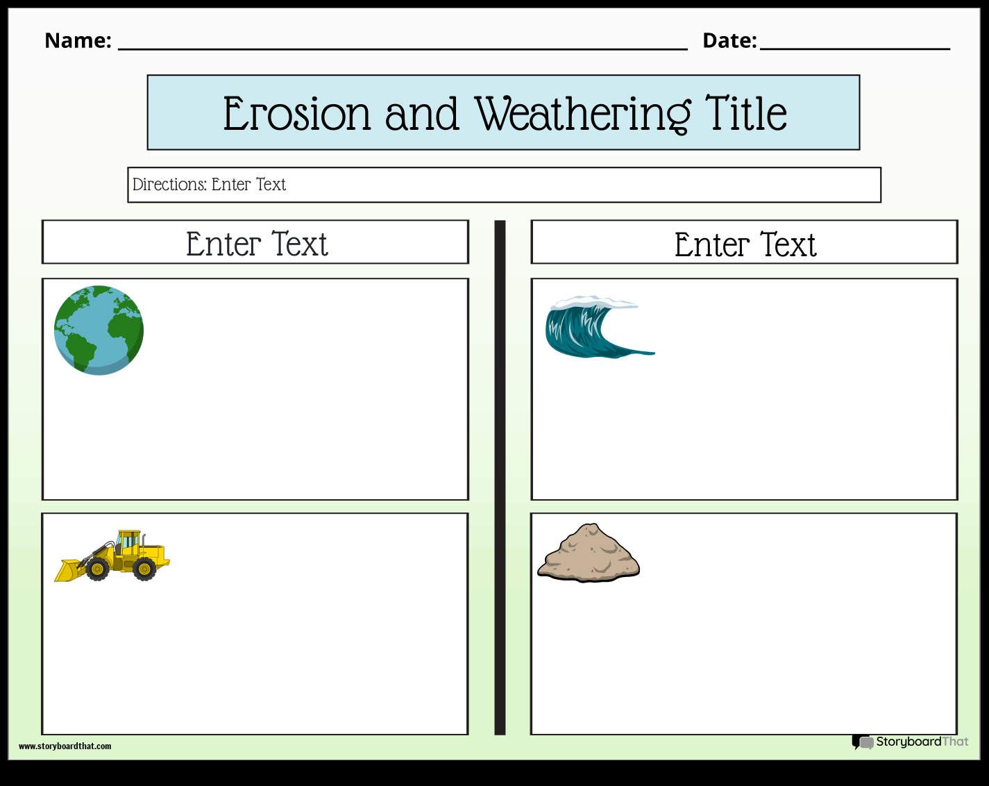 Storyboard That Free Weathering Worksheets