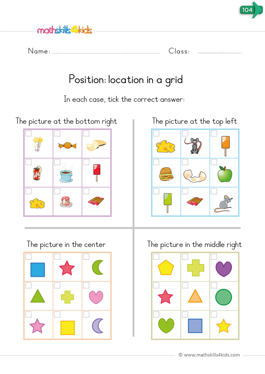 Class 1 Grammar Worksheet Prepositions Words PlanetSpark