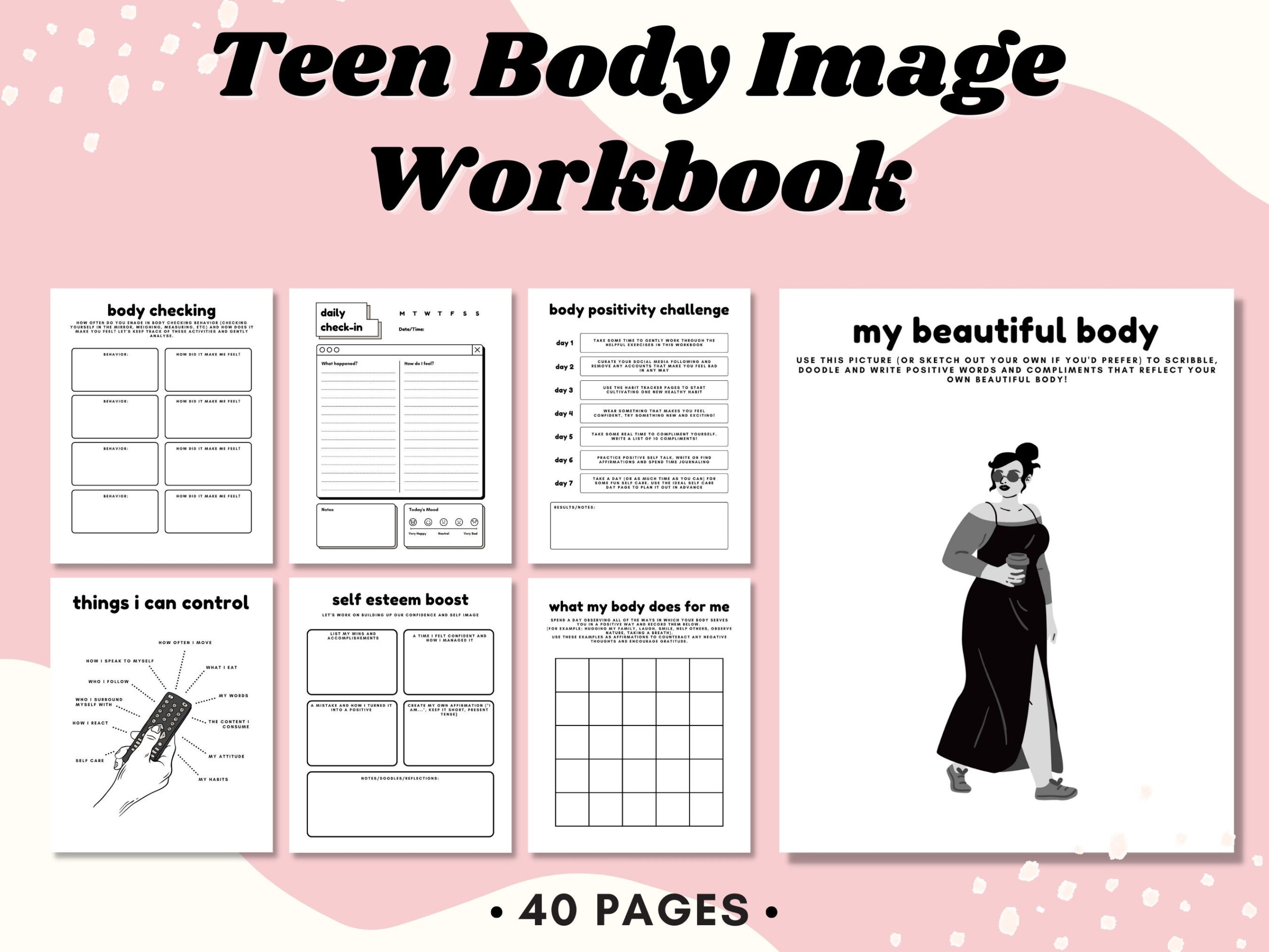 Teen Body Image Workbook Body Positive Worksheets Body Acceptance Self Care For Teens Therapy Worksheet Mental Health Self Love Journal Etsy Israel