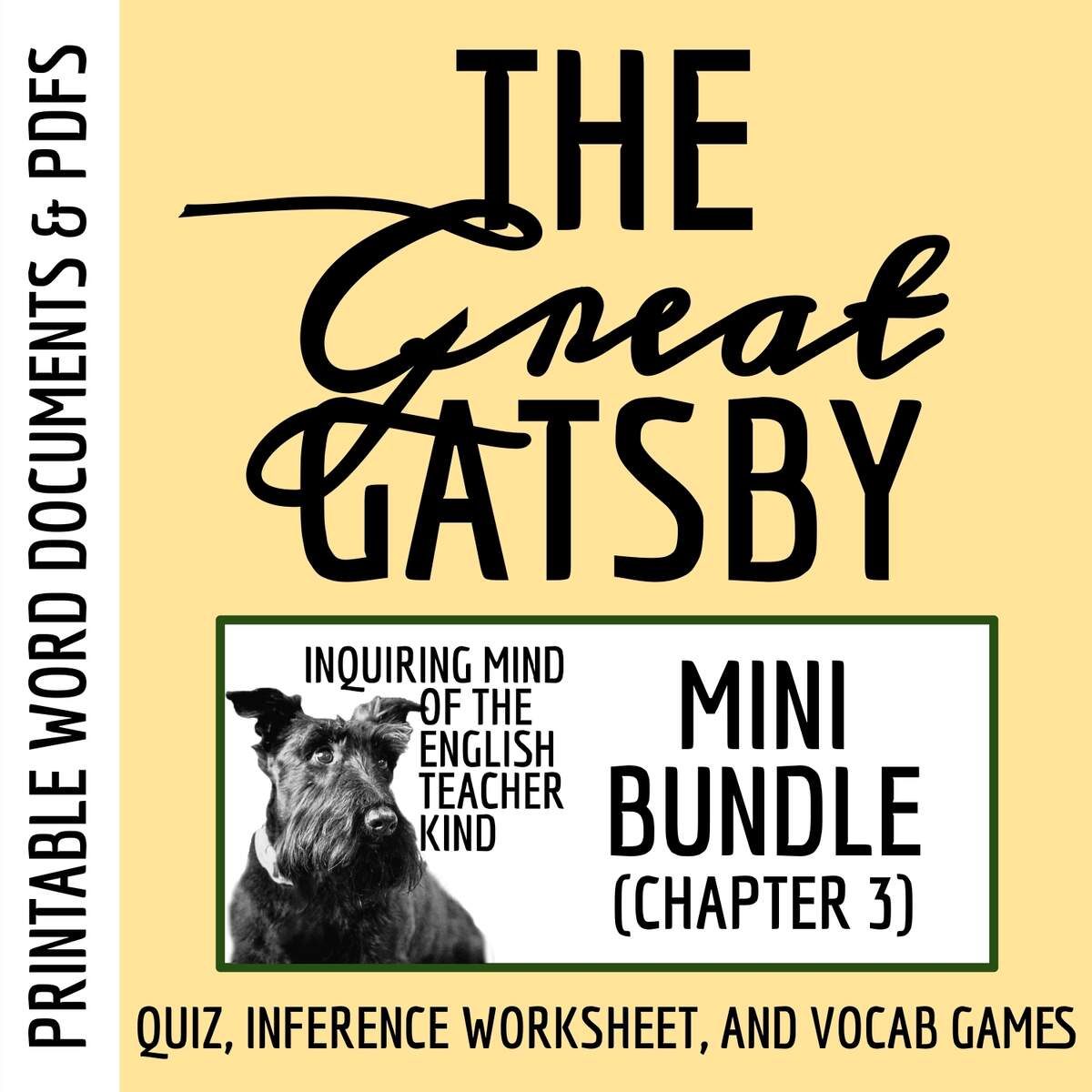 The Great Gatsby Chapter 3 Quiz Inference Worksheet And Vocabulary Games Bundle Made By Teachers
