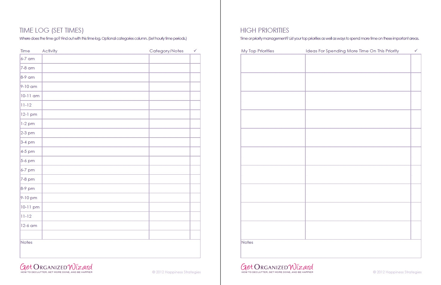 Time Management Worksheets Productivity Planners To Do Lists