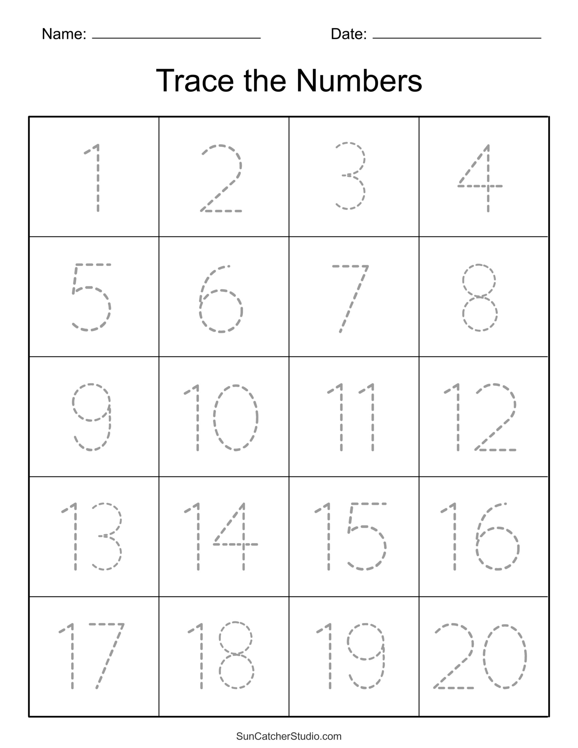 Tracing Numbers Free Printable Practice PDF Worksheets Free Printables Lettering SVG Files Tools Apps