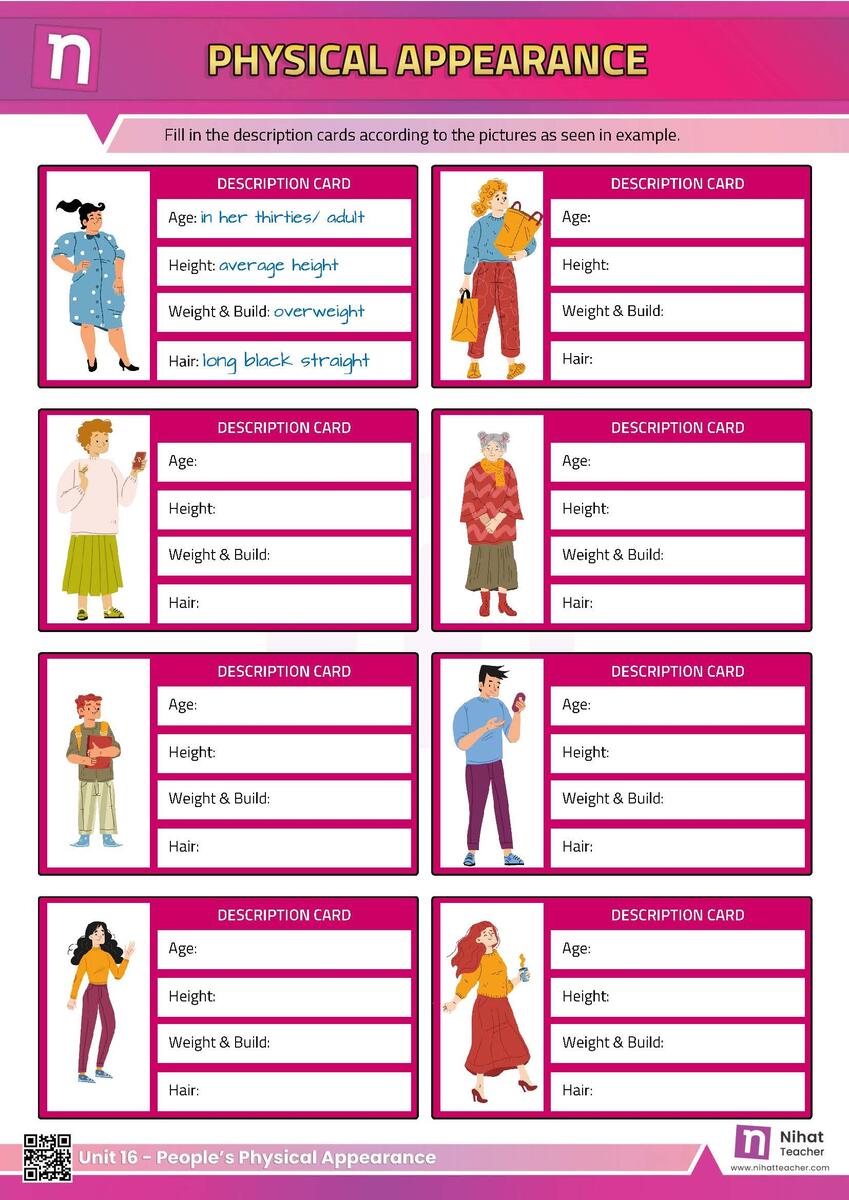 Unit 16 Describing People S Physical Appearance Worksheet 3 Free English Learning And Teaching Resources Free PDF Worksheets And Multiple Choice Tests Unit 16 Describing People S Physical Appearance Worksheet 3 Free English Learning And Teaching Resources Free PDF Worksheets And Multiple Choice Tests