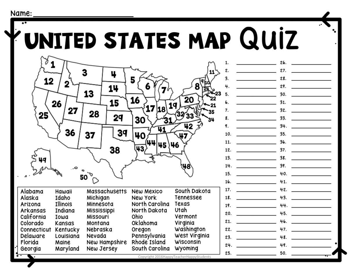 Printable Map Of The United States Mrs Merry