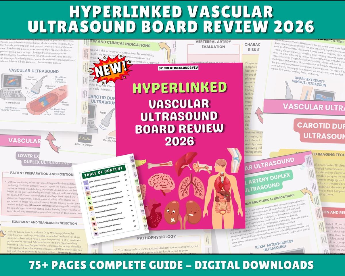 Vascular Ultrasound Notes Etsy