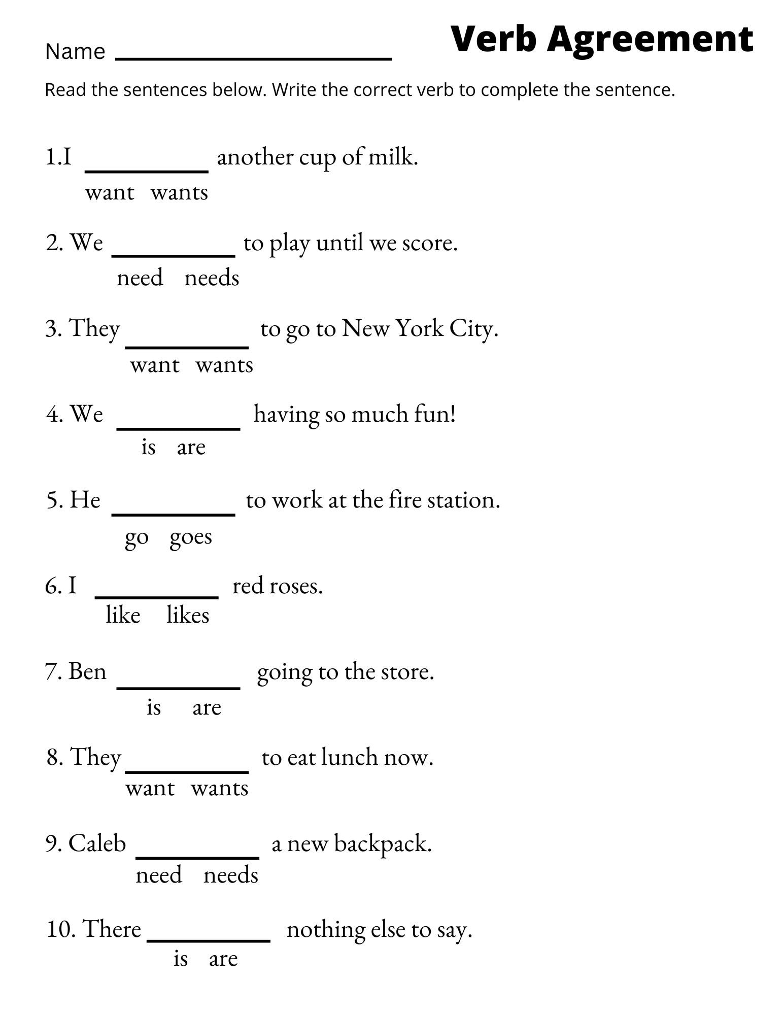 Verb Agreement Worksheets Printable 3rd And 4th Grade Sentence Worksheets Etsy Verb Agreement Worksheets Printable 3rd And 4th Grade Sentence Worksheets Etsy
