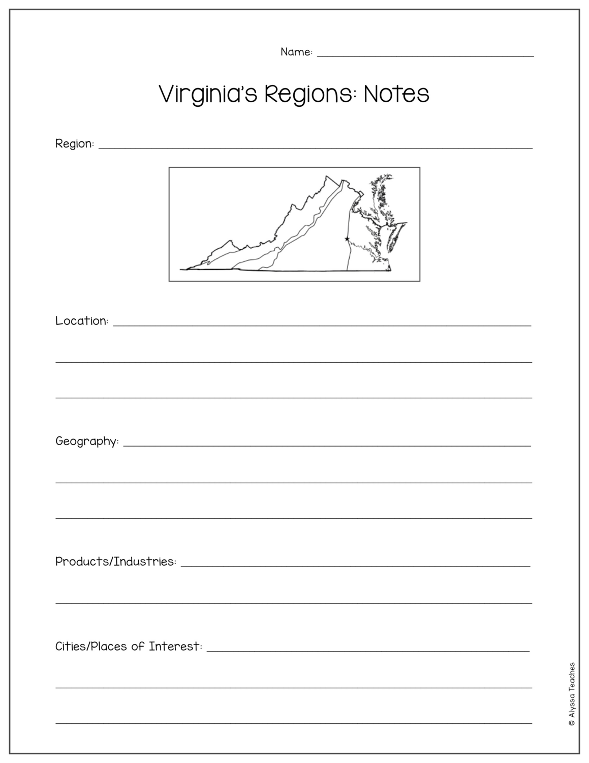 Virginia Regions Templates Virginia Regions Templates