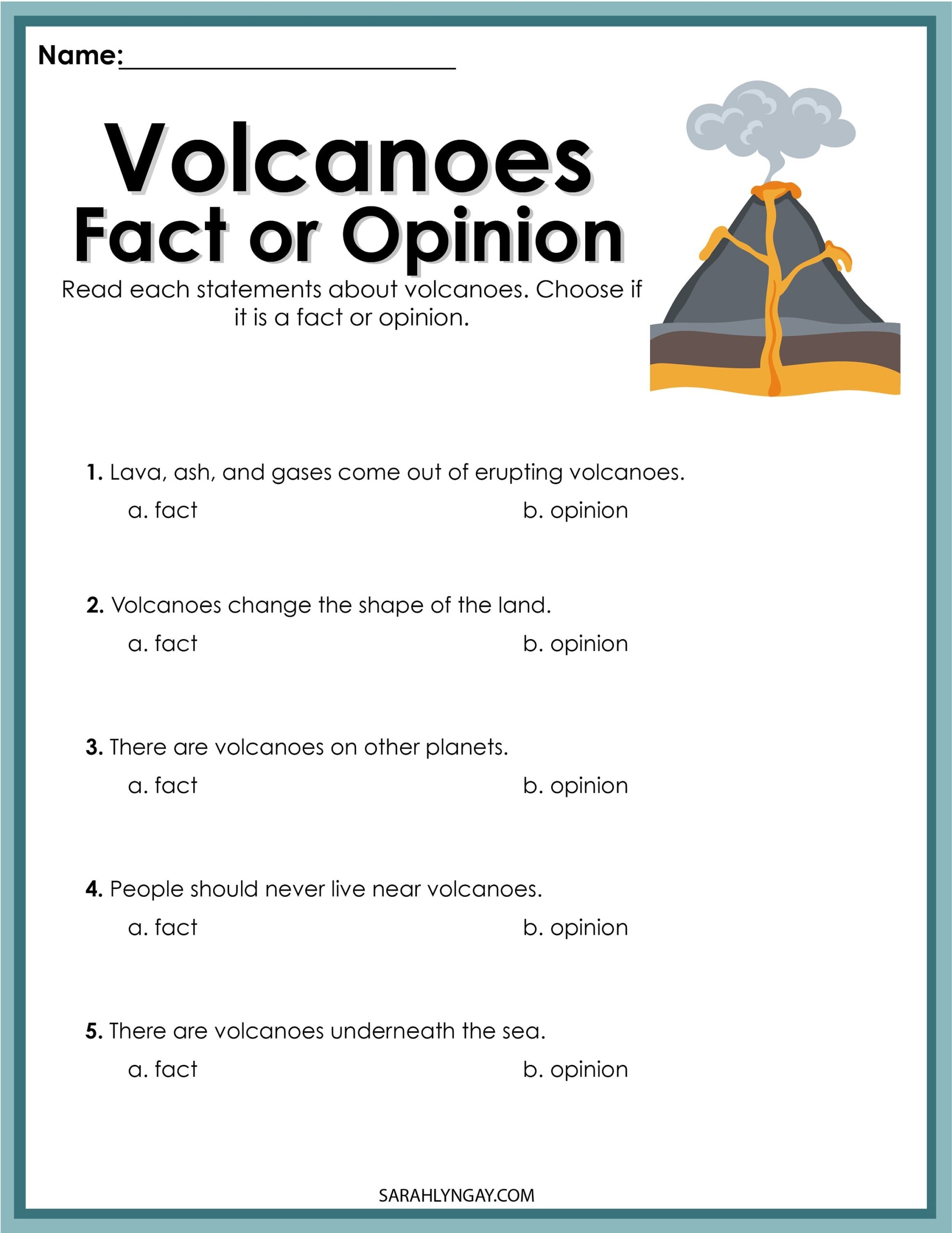 Volcano Volcano Printable Set Volcano Facts Instant Download Digital Download Kids Worksheet STEM Kid S Workbook Etsy