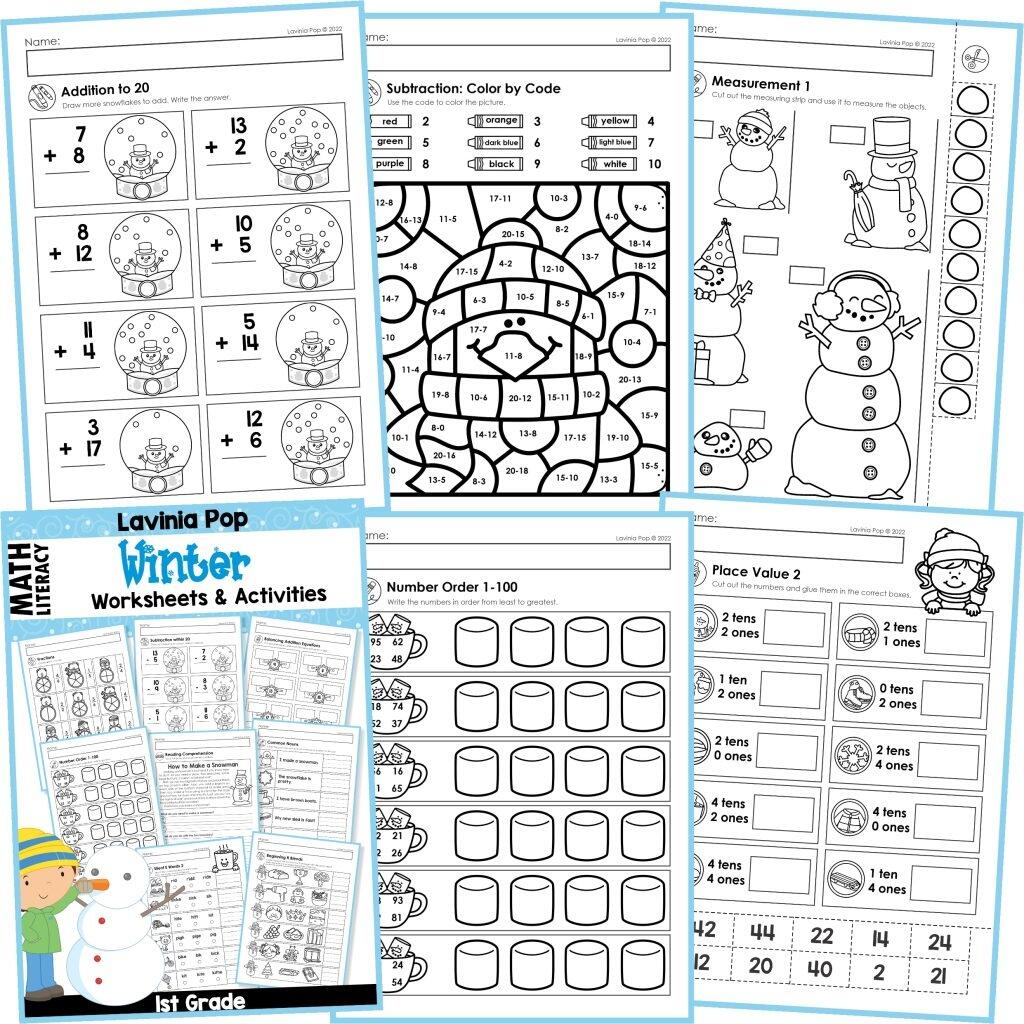 Winter 1st Grade Worksheets And Activities No Prep First Grade In My World Winter 1st Grade Worksheets And Activities No Prep First Grade In My World