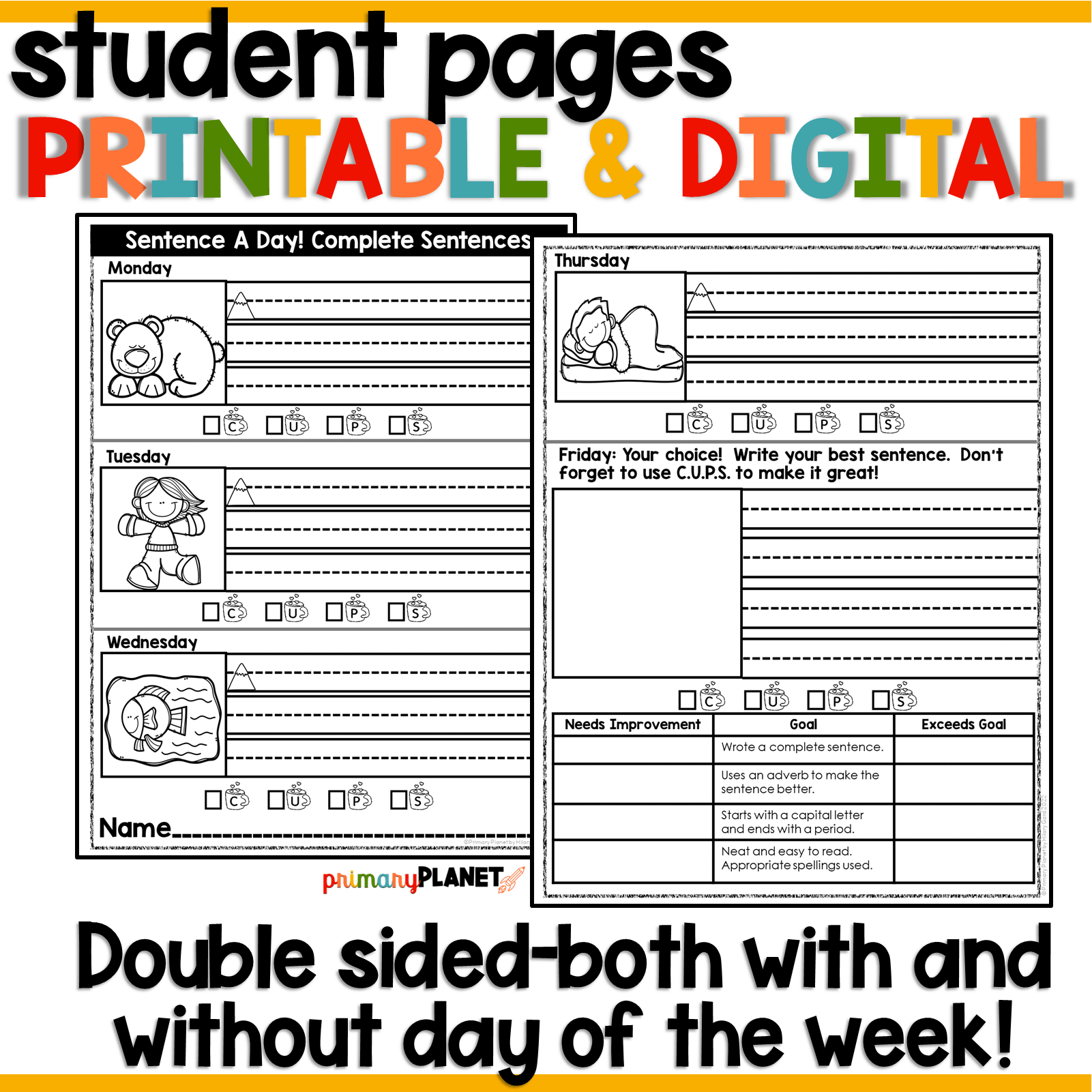 Writing Complete Sentences Mini Lessons Worksheets Subject And Predicate Sentence A Day Primary Planet Writing Complete Sentences Mini Lessons Worksheets Subject And Predicate Sentence A Day Primary Planet