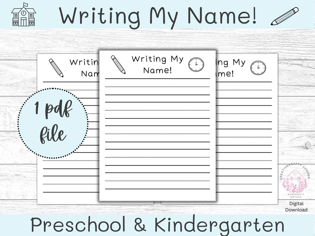 Writing My Name Worksheet Preschool Printable Name Writing Sheets Name Sheets Kindergarten Prep Printable Worksheets Kids Worksheets Etsy