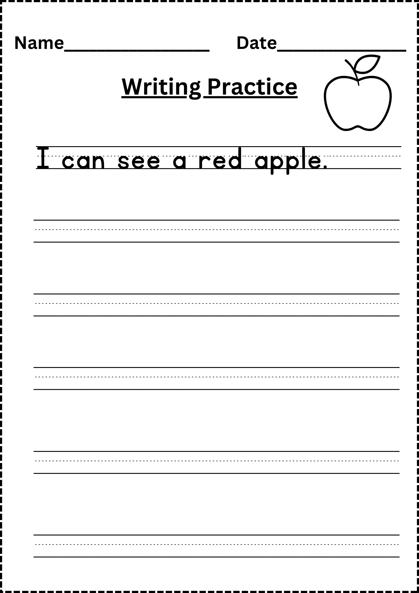 Writing Practice Worksheets Free 5 Pages