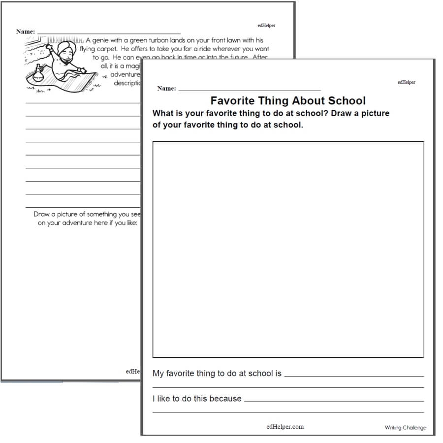 Writing Worksheets For Creative Kids Free PDF Printables EdHelper 8 Printable Second Grade Writing Spelling Worksheets Spelling Test Etsy